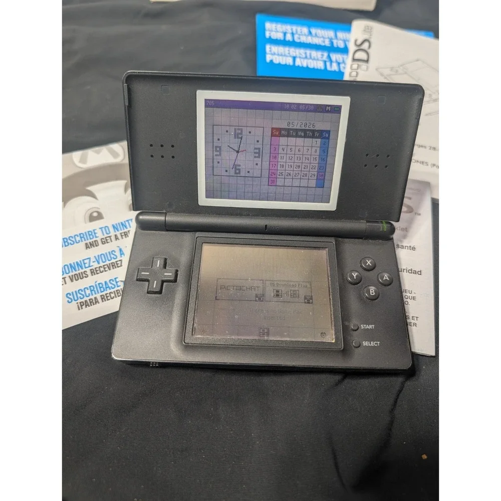 Nintendo DS Lite Onyx Black Handheld Console CIB Original Box Manuals